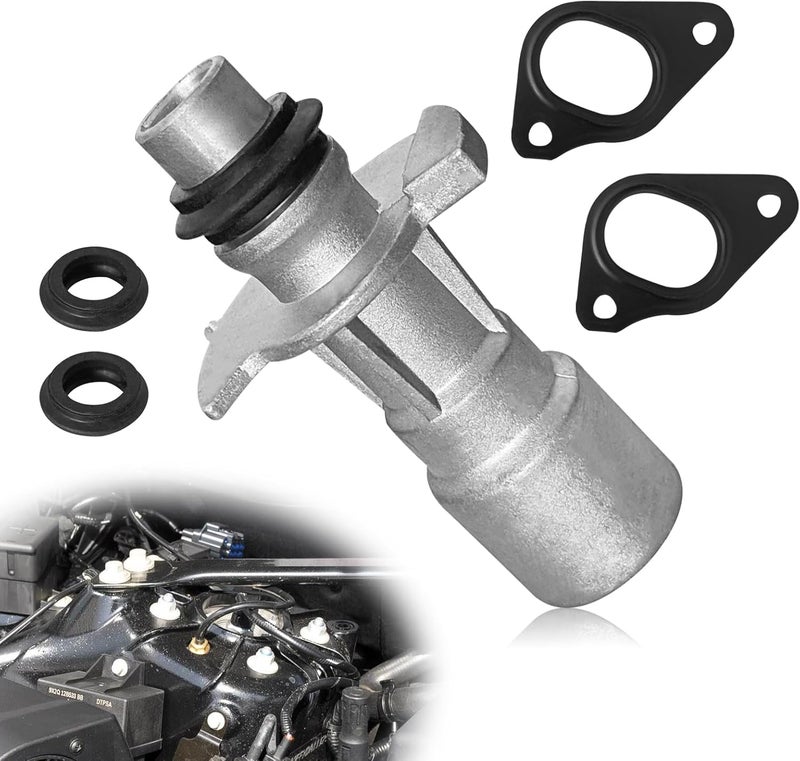 Pleoos R028136 Aluminum Oil Cooler Adapter Kit with Dual Water Pump Gaskets Compatible with 2010-2016 Land Rover LR4, 2010-2021 Land Rover Range Rover Replace#: LR049370 LR030593 - Image 1